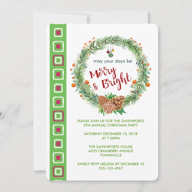 Invitación Invitan a Fiesta de la guerra a Navidades merry y  (Anverso)