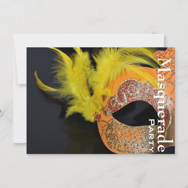 Invitación Invitan a Fiesta de la mascarada veneciana Mardi G (Anverso)