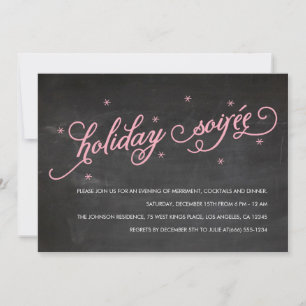 Invitación Invitan a Fiesta de Navidades de Chalkboard Holida