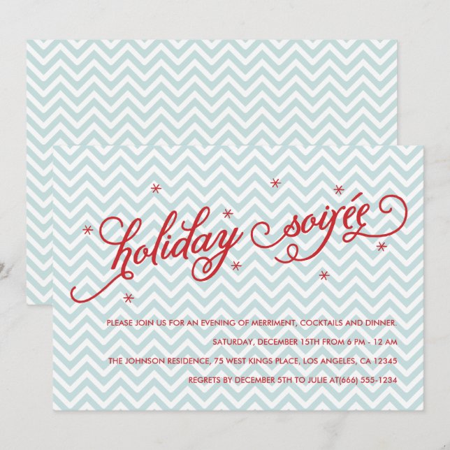 Invitación Invitan a Fiesta de Navidades de Chevron Holiday S (Anverso / Reverso)