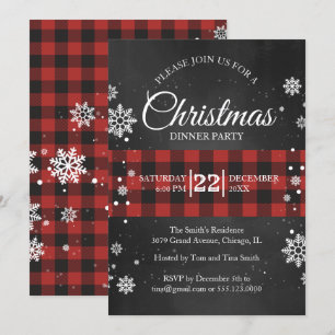 Invitación Invitan a Fiesta de Navidades de copas de nieve y