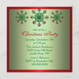 Invitación Invitan a Fiesta de Navidades de copos de nieve ro