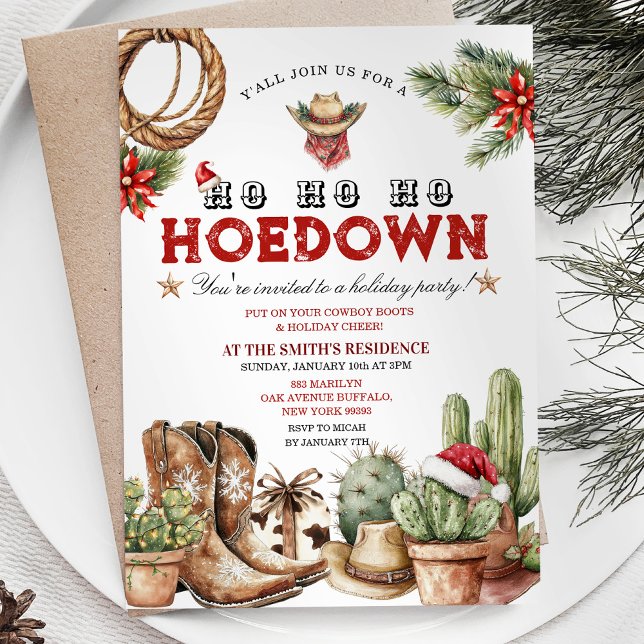 Invitación Invitan a Fiesta de Navidades de Cowboy del Holida (Subido por el creador)
