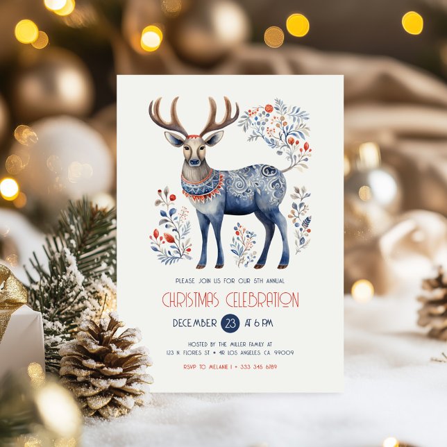 Invitación Invitan a Fiesta de Navidades de renos populares e (Subido por el creador)
