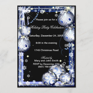 Invitación Invitan a Fiesta de Navidades de Snowflakes en Sil