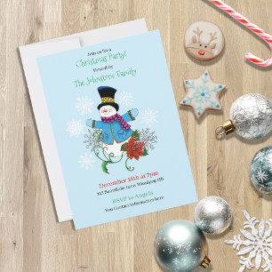 Invitación Invitan a Fiesta de Navidades de Snowman