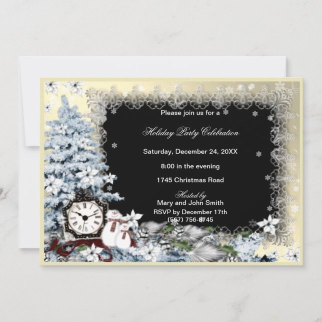 Invitación Invitan a Fiesta de Navidades Snowman de Winter Wo (Anverso)