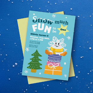 Invitación Invitan a Fiesta de primer cumpleaños de Winter Wo