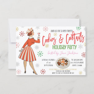 Invitación Invitan a Fiesta de Retro Cookies y Cocktails Navi