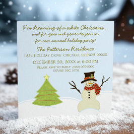 Invitación Invitan a Fiesta de Snowman y Navidades de árbol