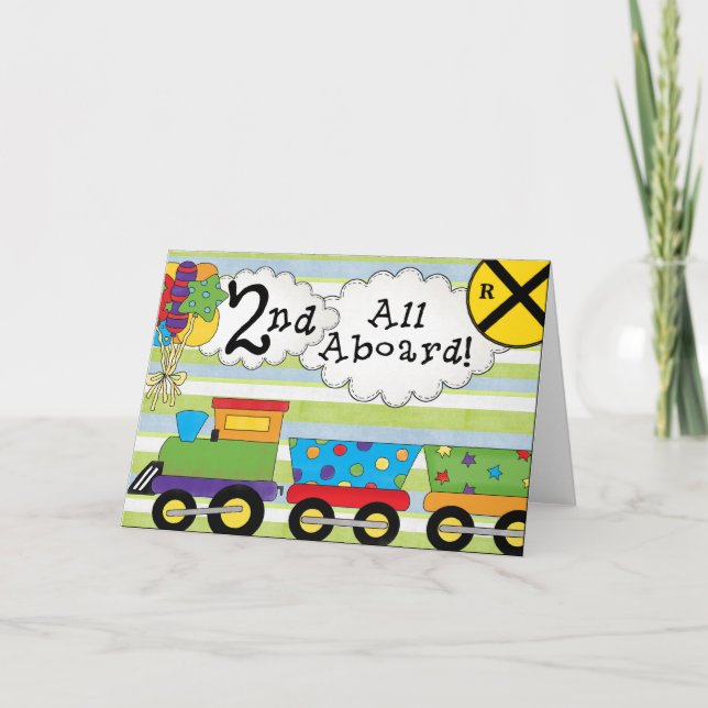 Invitación Invitan a Fiesta del segundo cumpleaños del tren d (Anverso)