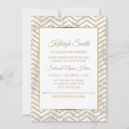 Invitación Invitan a Fiesta del zorrillo dorado y blanco "fue