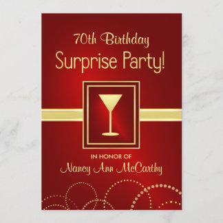 Invitación Invitan a Fiesta sorpresa de cumpleaños número 70 