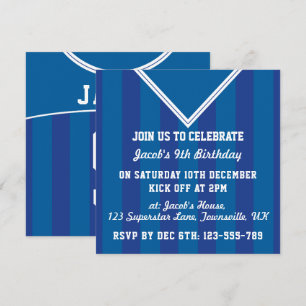 Invitación Invitan a Fiesta temática de Jersey a jugar fútbol