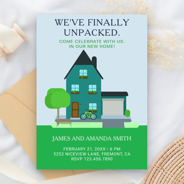 Invitación Invitan a Fiesta Verde azulado moderno y verde hog (Subido por el creador)