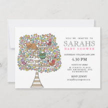 Invitan a gatos y aves de búho de Baby Shower chic