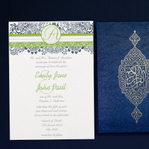 Invitación Invitan a la boda de los Aves de Amor Gris Verde d
