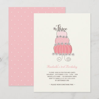 Invitación Invitan a la caprichosa Chica de pasteles rosados