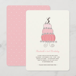 Invitación Invitan a la caprichosa Chica de pasteles rosados 