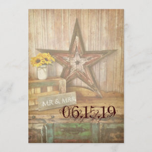 Invitación Invitan a la celebración de una boda rústica de la