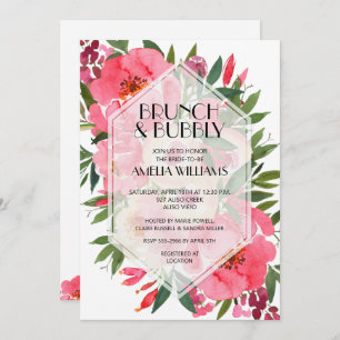 Invitación Invitan a la ducha de novias Brunch and Bubbly Peo