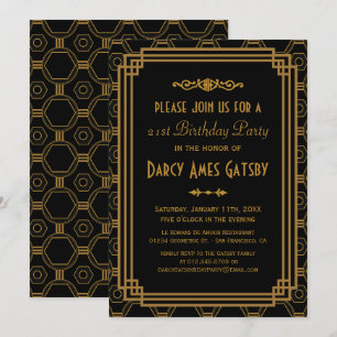 Invitación Invitan a la fiesta de cumpleaños del Art Deco Neg