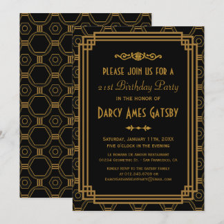 Invitación Invitan a la fiesta de cumpleaños del Art Deco Neg