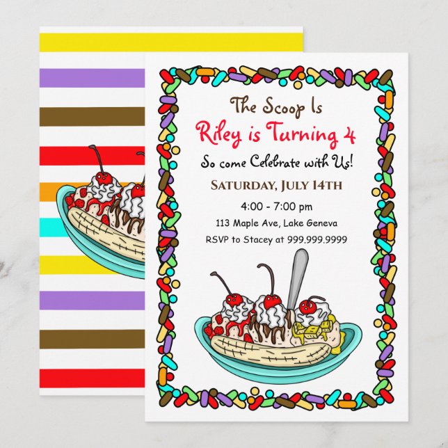 Invitación Invitan a la fiesta de cumpleaños del Crema de Hie (Anverso / Reverso)