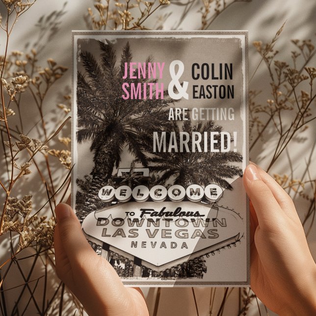 Invitación Invitan a la moderna boda de Sepia en Las Vegas (Subido por el creador)
