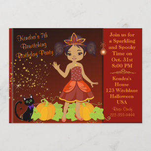 Invitación Invitan a la princesa negra afroamericana Hallowee