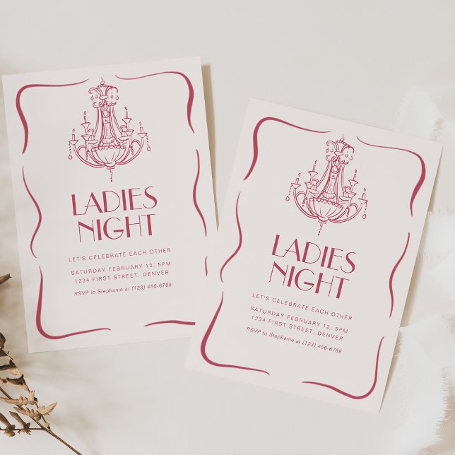 Invitación Invitan a las animadas galentinas nocturnas de muj (Subido por el creador)