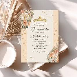 Invitación Invitan a las melodías y Purpurina Tiara Quinceane
