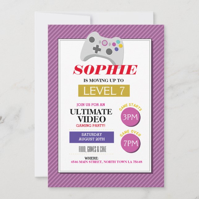 Invitación Invitan a los Chicas del videojuego Fiesta Camione (Anverso)