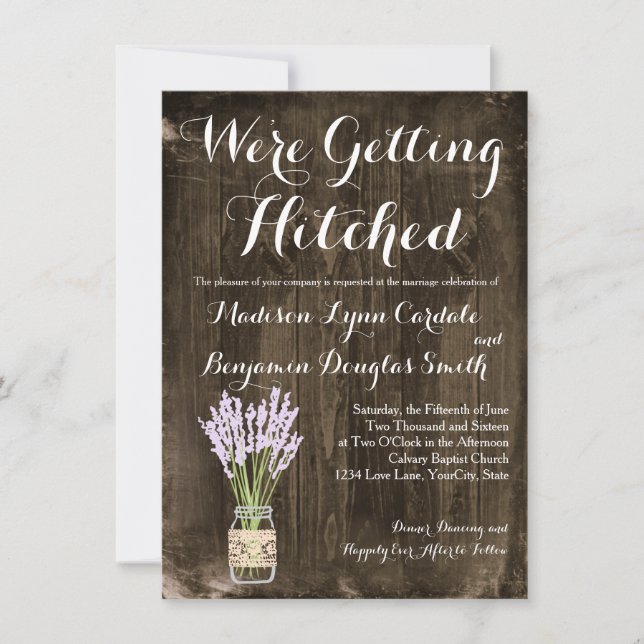 Invitación Invitan a Mason Jar a ser golpeado en una boda por (Anverso)