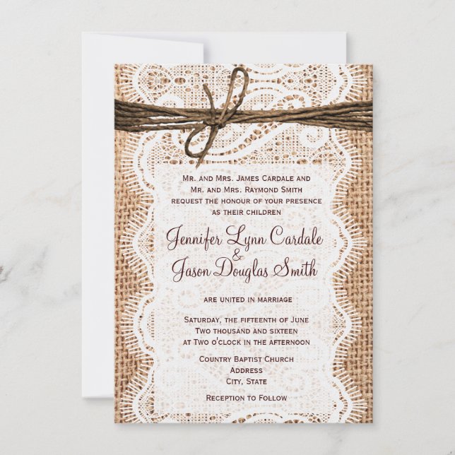 Invitación Invitan a matrimonio doble de dos caras en un país (Anverso)
