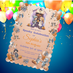 Invitación Invitan a niños en Halloween a cumpleaños