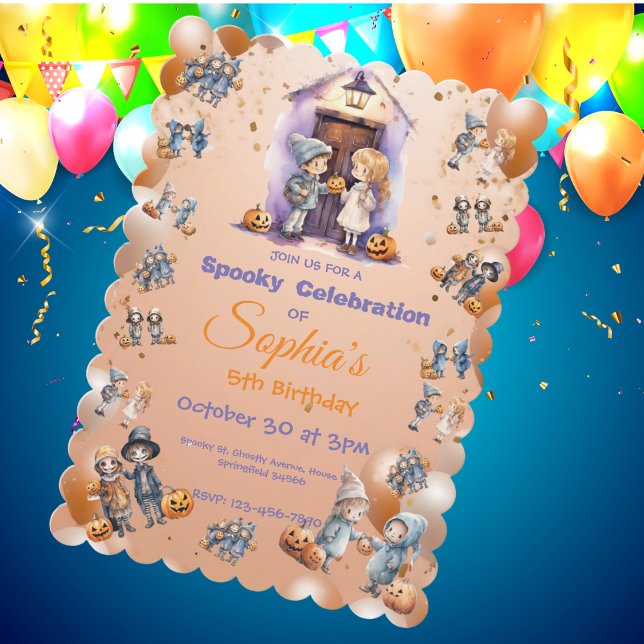 Invitación Invitan a niños en Halloween a cumpleaños (Subido por el creador)