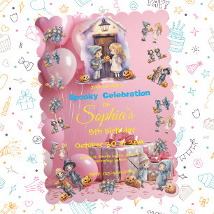 Invitación Invitan a niños en Halloween a cumpleaños