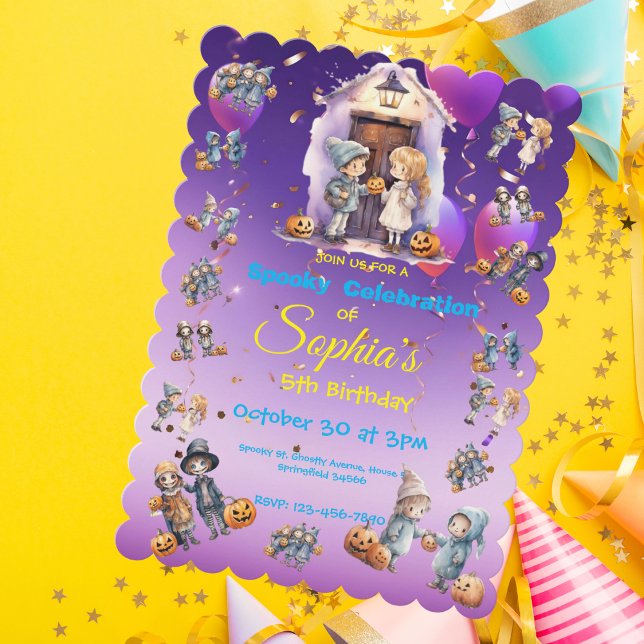 Invitación Invitan a niños en Halloween a cumpleaños (Subido por el creador)