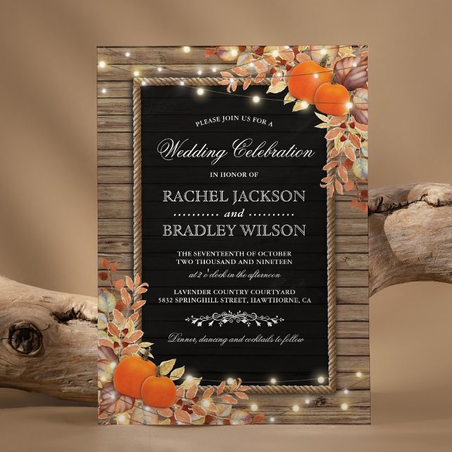 Invitación Invitan a otoño ruso | Boda Wood Barn (Subido por el creador)