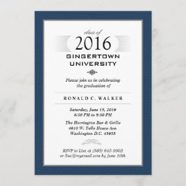 Invitación Invitan a partido oficial de graduación Navy Blue 