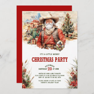Invitación Invitan a salvajes Navidades del West Santa Cowboy
