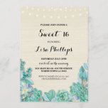 Invitación Invitan a suculentos rusos de fiesta de cumpleaños<br><div class="desc">Suculenta invitación Fiesta Floral. Perfecto para cualquier edad. Simplemente cambie el texto para que se ajuste a su fiesta. Se incluye la impresión posterior.</div>