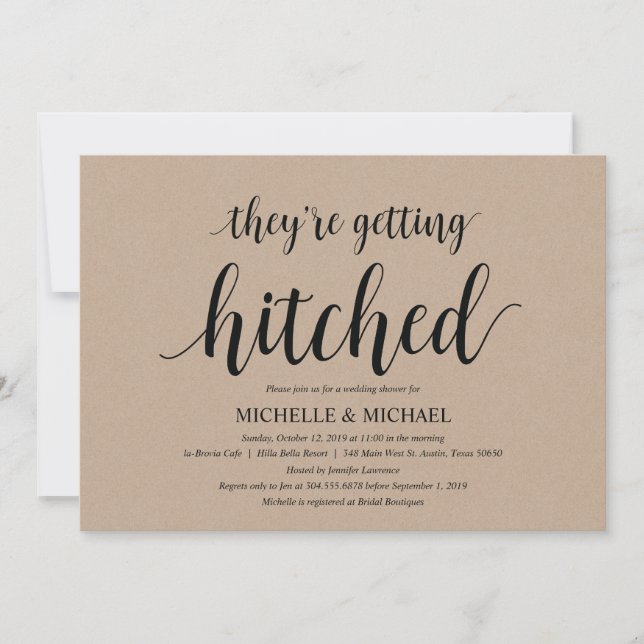 Invitación Invitan a un brunch de ducha de novia ruso Kraft (Anverso)