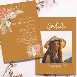 Invitación Invitan a un Fiesta de foto de graduación de Boho