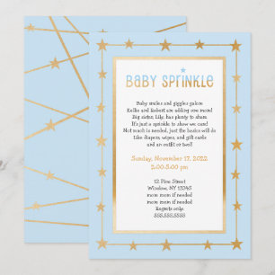 Invitación Invitan a un niño pequeño espolvorón Blue Gold Sta