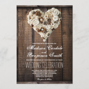 Invitación Invitan a una boda cordial en un país rústico de m