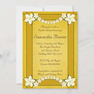 Invitación Invitan a una Boda de flores rusticas de oro a una