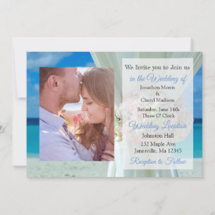 Invitación Invitan a una boda de fotos con temas de la playa 