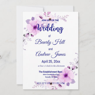 Invitación Invitan a una boda de Personalizable de Lavanda y